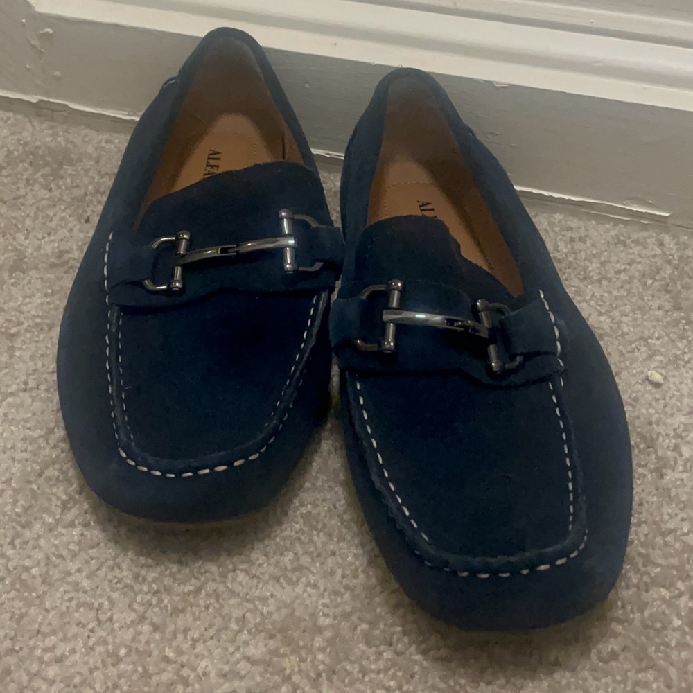 Alfani Casual Driving Loafer Shoes Men's Size 10.5 M Navy Blue Suede